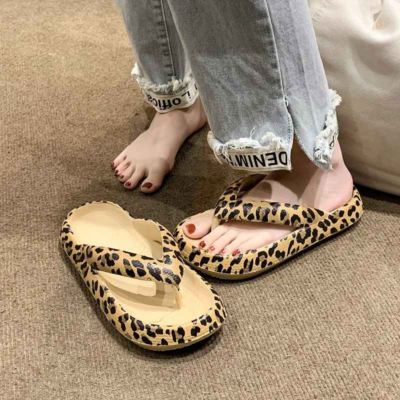 2023 Women Plaid Thong Flip Flops Summer Thick Platform Slides Ladies Non Slip Clip Toe Slippers Soft Casual Outdoor Beach Shoes